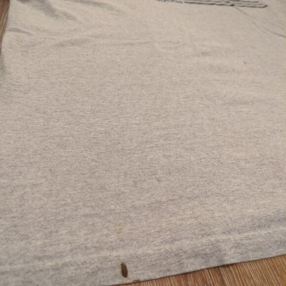 Y2K Adidas Adult Large Shirt Center Logo Stripe Heather Soccer Retro Sports Run - Picture 3 of 7